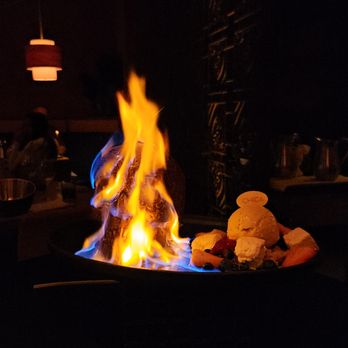 CHICA - Flaming Skull dessert ($38): warm lava cake, horchata ice cream, corn marshmallows - Latin American Near Me - Las Vegas, Nevada CHICA - Flaming Skull dessert ($38): warm lava cake, horchata ice cream, corn marshmallows - Latin American Near Me - Las Vegas, Nevada