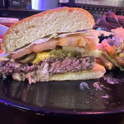 Medium rare All American Burger