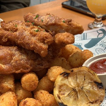 Humble Sea Brewing - Fish and Chips, side of tater tots. - Beer Gardens Near Me - Pacifica, California