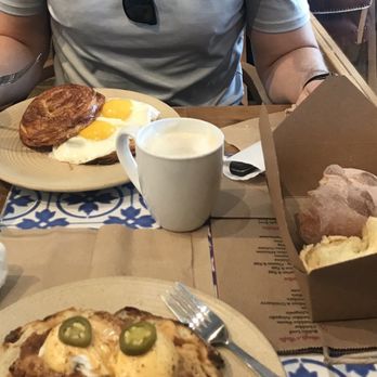 La Panadería - Ranchero eggs Benedictine & El favorito - Bakeries Near Me - San Antonio, Texas