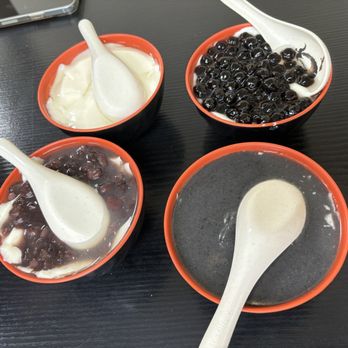 Excellent Tofu & Snacks - Tofu fa - plain, tapioca, sesame paste and red bean. - Desserts Near Me - Richmond, British Columbia Excellent Tofu & Snacks - Tofu fa - plain, tapioca, sesame paste and red bean. - Desserts Near Me - Richmond, British Columbia