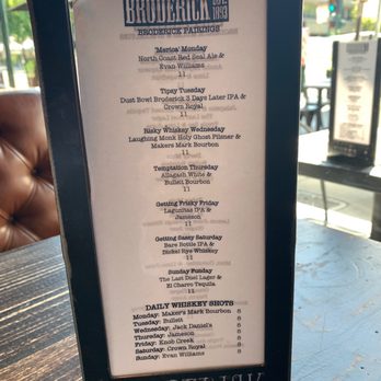 Broderick - Pairings Menu - Burgers Near Me - Walnut Creek, California