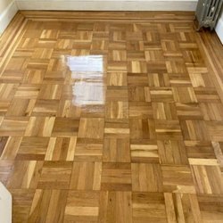 Exquisite Flooring - Parquet Floor Sand and apply 3 coats of water base polyurethane.