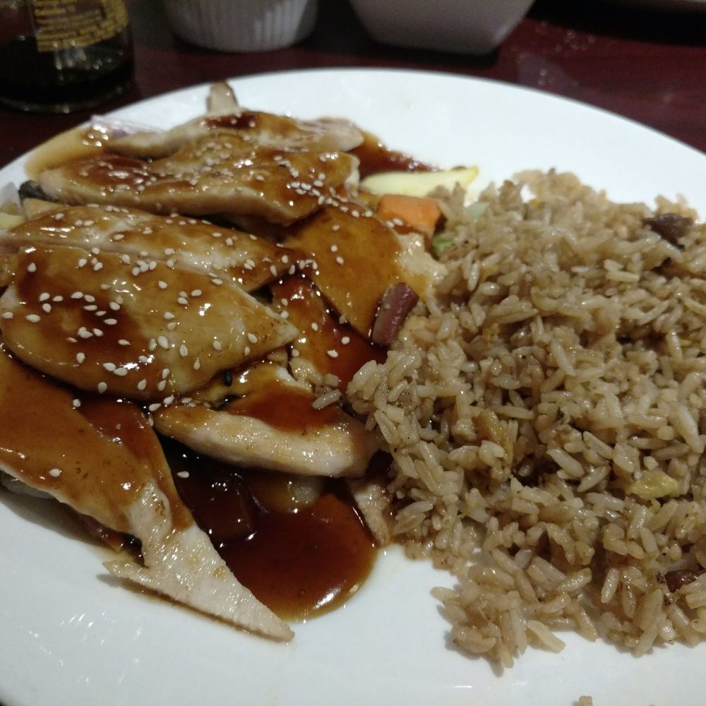 Red Ginger - Slippery "grilled" but not grilled teriyaki chicken over veggies, no likey that chicken! - Chinese Near Me - Melbourne, Florida Red Ginger - Slippery "grilled" but not grilled teriyaki chicken over veggies, no likey that chicken! - Chinese Near Me - Melbourne, Florida