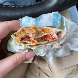 Fiesta Veggie Burrito but where is the guacamole? Not cool.