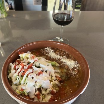 Fork & Fig - Enchiladas, Christmas style with beans...BOMB!!! - Burgers Near Me - Albuquerque, New Mexico