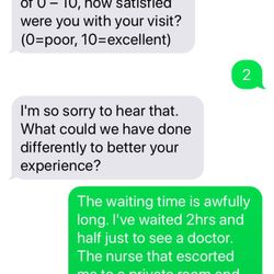 Concentra Urgent Care - Looks like they want feedback. Let's hope they take my grievances seriously.