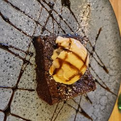 The Farmhouse - Warm Chocolate Brownie with Salted Caramel Ice Cream