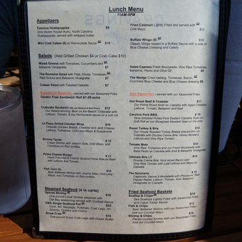 Coastal Cravings - Lunch Menu - Seafood Near Me - Duck, North Carolina