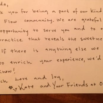 One Flow Yoga - I received this very thoughtful card after purchasing a unlimited membership. CLASS ACT!!! - Yoga Near Me - Sacramento, California One Flow Yoga - I received this very thoughtful card after purchasing a unlimited membership. CLASS ACT!!! - Yoga Near Me - Sacramento, California