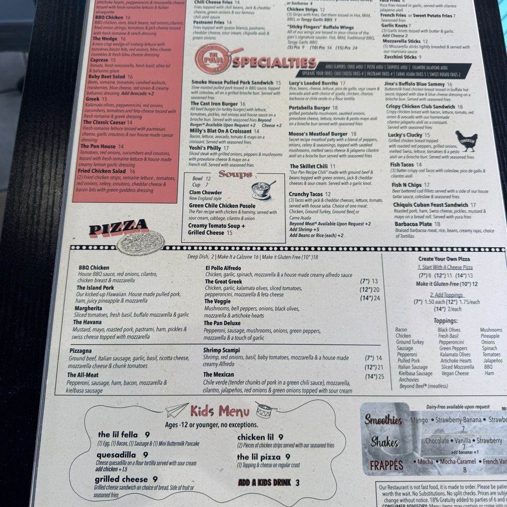 The Pan - Lunch/Dinner Menu - you can order anything from either menu at any time - Breakfast & Brunch Near Me - Santa Ana, California The Pan - Lunch/Dinner Menu - you can order anything from either menu at any time - Breakfast & Brunch Near Me - Santa Ana, California
