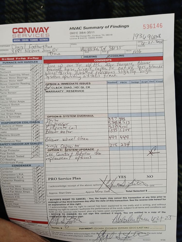 Slide of Conway Services