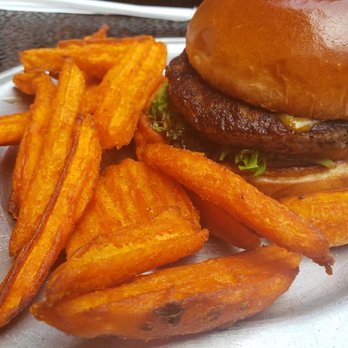 The Grey Goose - Cheeseburger with Sweet Potato fries. - American Near Me - Hampton, Virginia
