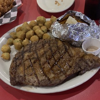Woody's - Ribeye Steak with Okra and Sweet Potato. - Seafood Near Me - Fort Payne, Alabama Woody's - Ribeye Steak with Okra and Sweet Potato. - Seafood Near Me - Fort Payne, Alabama