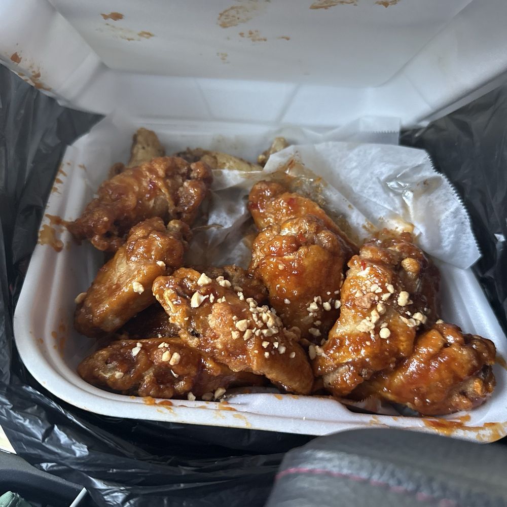 Peanut butter, satay, and Jamaican jerk wings Peanut butter, satay, and Jamaican jerk wings
