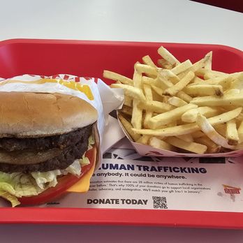 In-N-Out Burger - Double-single with whole grilled and whole raw onions and choles and fries. - Burgers Near Me - Nampa, Idaho