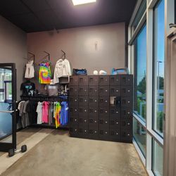 RockBox Fitness - Winston Salem - Entry way with lockers to hold your stuff during class.