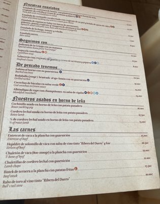 Menu photo 2 El Bernardino Segovia, SG Menu photo 2 El Bernardino Segovia, SG
