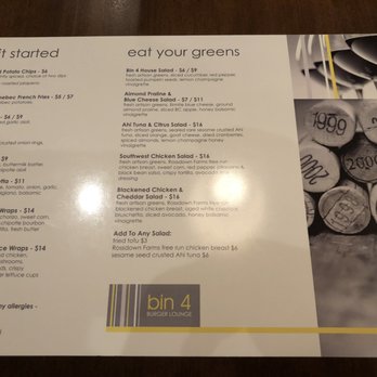 Bin 4 Burger Lounge - Back of menu~ - Burgers Near Me - Vancouver, British Columbia