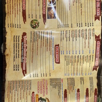 Edison Tex Mex Deli - Inside of menu - Mexican Near Me - Edison, New Jersey Edison Tex Mex Deli - Inside of menu - Mexican Near Me - Edison, New Jersey