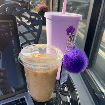 Cook Street Coffee - Iced Vanilla late and my charcharms cup!! - Coffee & Tea Near Me - Barrington, Illinois