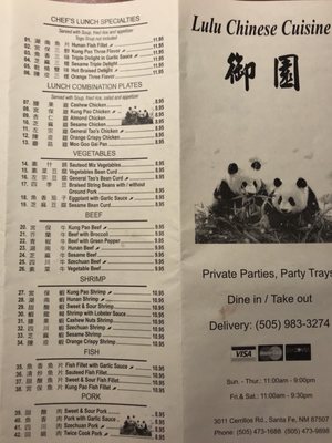 Menu photo 4 Lulu's Chinese Cuisine Santa Fe, NM