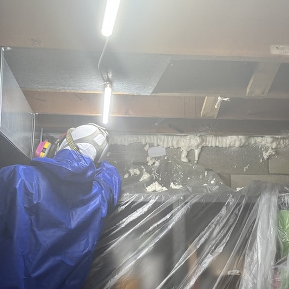 Keeney Home Services - Foaming action shot basement rim joist - Roofing Near Me - Neenah, Wisconsin Keeney Home Services - Foaming action shot basement rim joist - Roofing Near Me - Neenah, Wisconsin