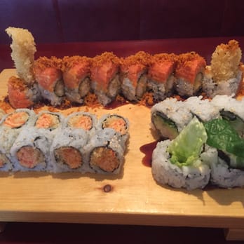 Niji Sushi & Steak - This was a Boston roll, spicy crab, and buffalo roll. - Sushi Bars Near Me - Olathe, Kansas Niji Sushi & Steak - This was a Boston roll, spicy crab, and buffalo roll. - Sushi Bars Near Me - Olathe, Kansas