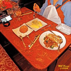 Thai At The Palace - The Fried Ice Cream -- best we ever had & the Mango w/ Sweet Sticky Rice A-1, 1/2 of Pad-Thai & Pad Ce Aew dishes for Home. ALL PERFECTION!