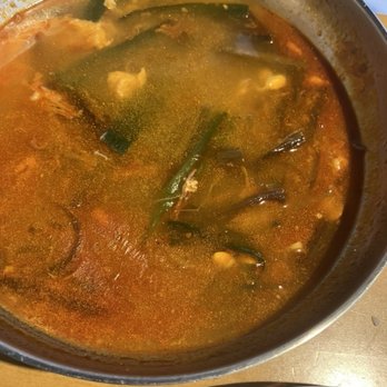 Korean House - Yukejang. Vegetable beef soup. Soup is almost clear. Taste was almost there. - Korean Near Me - Del City, Oklahoma Korean House - Yukejang. Vegetable beef soup. Soup is almost clear. Taste was almost there. - Korean Near Me - Del City, Oklahoma
