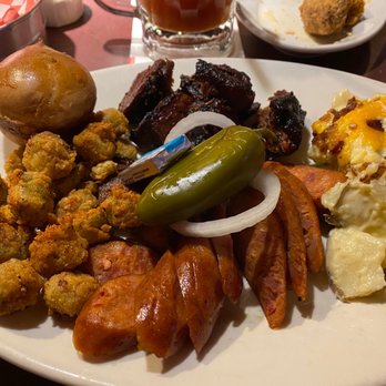 Bone Daddy's - Burnt ends, sausage, Roadhouse spuds, okra. - Barbeque Near Me - Lubbock, Texas
