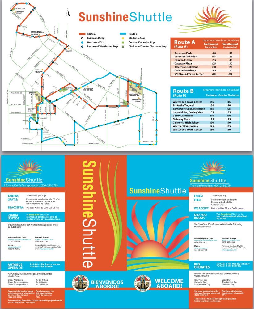 SUNSHINE SHUTTLE Updated August 2025 South Whittier, California