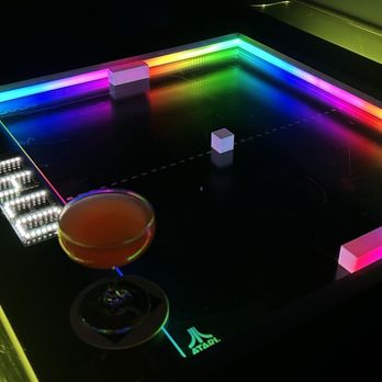 Arcadia - Pong (don't worry, I took the drink off the game right away) - Arcades Near Me - PORTLAND, Maine