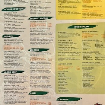 Kenzo Thai Sushi - Kenzo menu side 1 - Sushi Bars Near Me - Royal Palm Beach, Florida