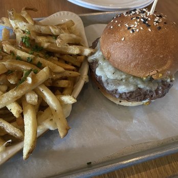 Kindred Fare - Kindred Classic Beef Burger With Poutine Fries - New American Near Me - Geneva, New York