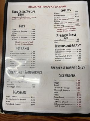 Menu photo 2 Cobb Creek Cafe Calumet, OK Menu photo 2 Cobb Creek Cafe Calumet, OK