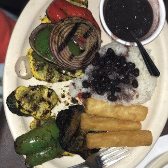 Casa Colombia - Parrillada vegetariana: fried yuca, delicious black beans, yummy rice, fresh grilled vegetables and portabella well seasoned & fresh! - Colombian Near Me - Austin, Texas Casa Colombia - Parrillada vegetariana: fried yuca, delicious black beans, yummy rice, fresh grilled vegetables and portabella well seasoned & fresh! - Colombian Near Me - Austin, Texas