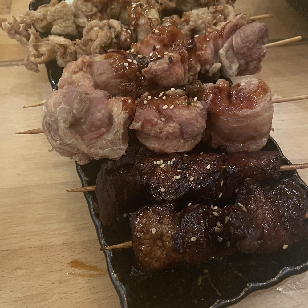 Kimura - Skewers combo (chicken skin, chicken thigh, harami beef) - Japanese Near Me - New York, New York Kimura - Skewers combo (chicken skin, chicken thigh, harami beef) - Japanese Near Me - New York, New York