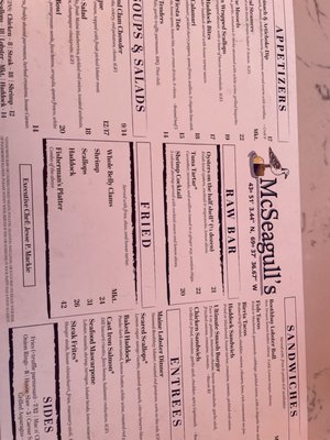 Menu photo 4 McSeagull's Restaurant Boothbay Harbor, ME