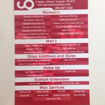 Gloss Salon and Spa - Menu - Hair Salons Near Me - Calgary, Alberta Gloss Salon and Spa - Menu - Hair Salons Near Me - Calgary, Alberta