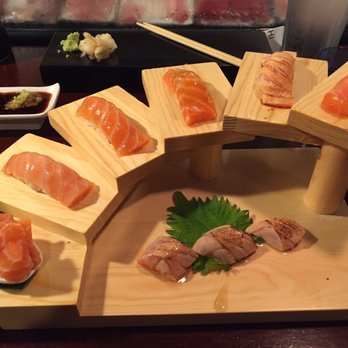Sun Sushi - Salmon 6-step. Again, food as art. Watching the chef create this food was an experience not to be forgotten. - Japanese Near Me - Santa Barbara, California