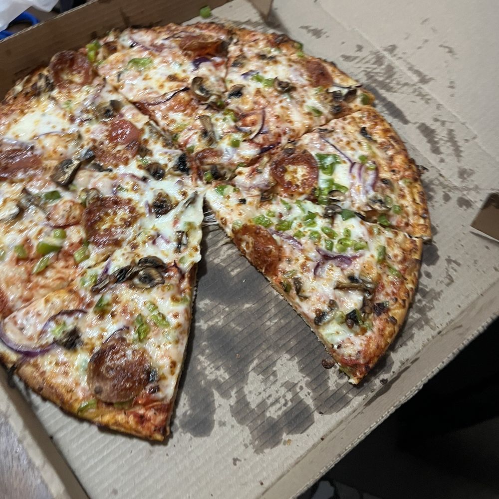Got a pizza delivered and missing a slice Got a pizza delivered and missing a slice
