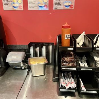 Marugame Udon - You get ginger, bread crumbs, utensils. At self serve desk - Japanese Near Me - Arcadia, California