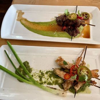 Book Club Restaurant - Shrimp skewers and steak skewers (each $7 on happy hour) - New American Near Me - Minneapolis, Minnesota