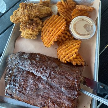The Cookshack - Half rack ribs and chicken and one side combo - Chicken Shop Near Me - Houston, Texas The Cookshack - Half rack ribs and chicken and one side combo - Chicken Shop Near Me - Houston, Texas