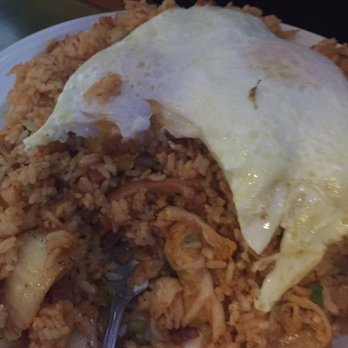 Café Anasia - Kimchee fried rice with over easy egg - Sports Bars Near Me - Honolulu, Hawaii