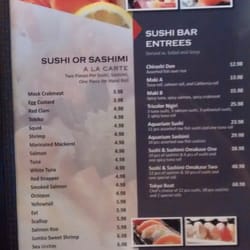 Tokyo Sushi & Hibachi - The Sushi Menu