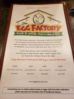 Menu photo 2 Egg Factory Nampa, ID Menu photo 2 Egg Factory Nampa, ID