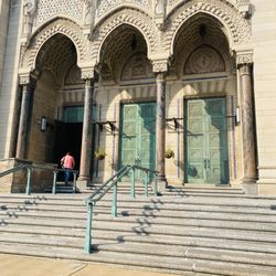 St James Catholic Church - Sunday, 6 October 2024 -- outside the historic St. James Catholic Church for a piano performance by Jakob Aumiller
