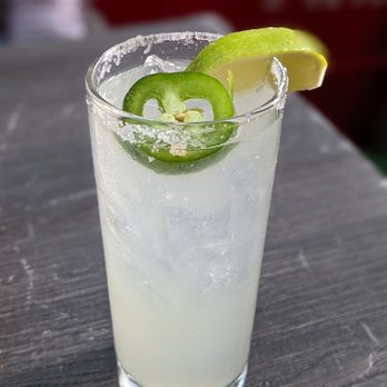 Whiskey Trader - a margarita with a lime slice on the rim - Sports Bars Near Me - New York, New York